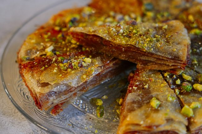 Baklava de pistachos y nueces